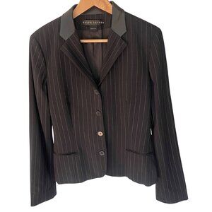 Vintage Ralph Lauren Womens Quiet Luxury Blazer Size 10 Pinstripe Old Money USA